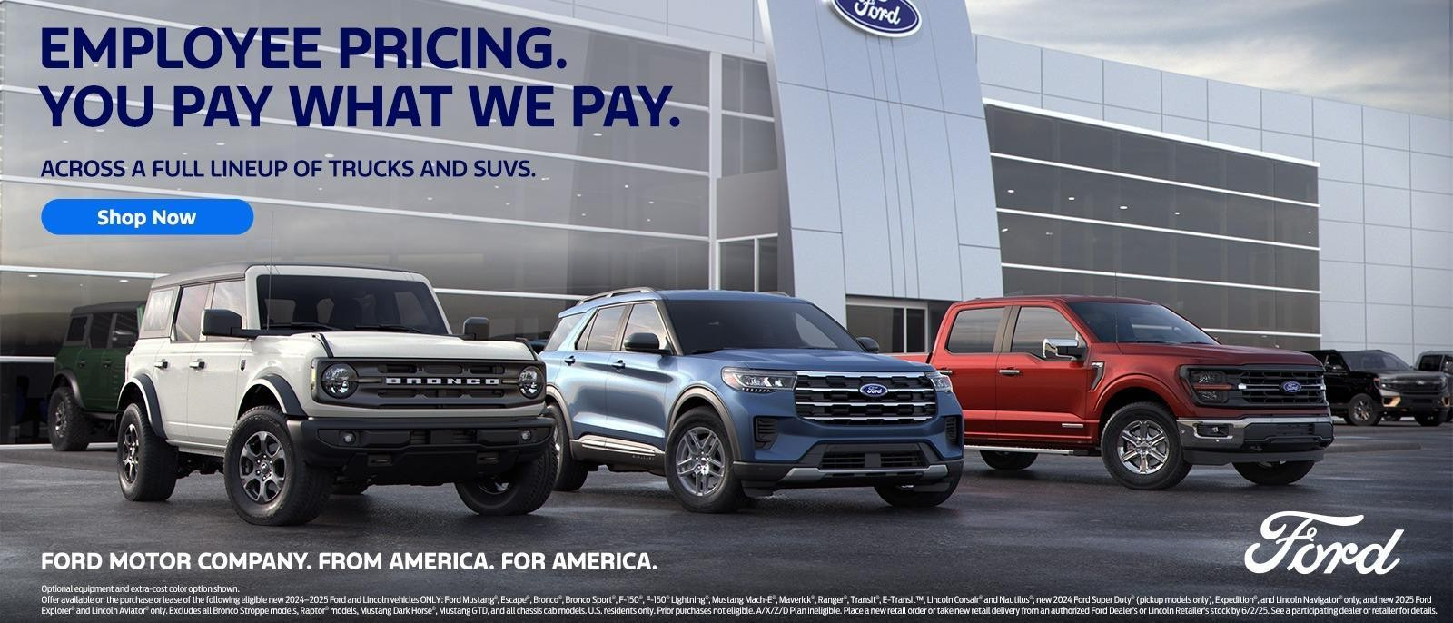 Employee Pricing at Brass Highway 57 Ford in Parkersburg IA